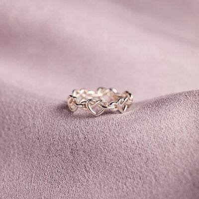 Knotted Hearts 925 Sterling Silver Open Ring for a perfect OOTD – dress to impress outfits from Amexza
