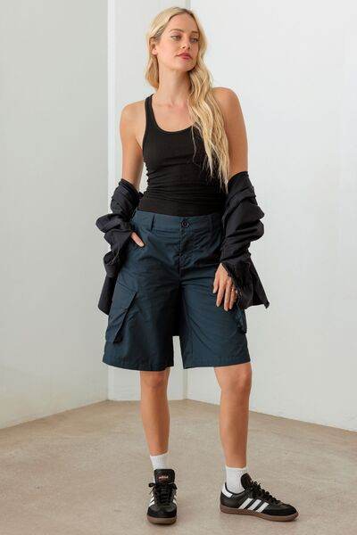 Le Lis Navy Cargo Bermuda Shorts for a perfect OOTD – dress to impress outfits from Amexza