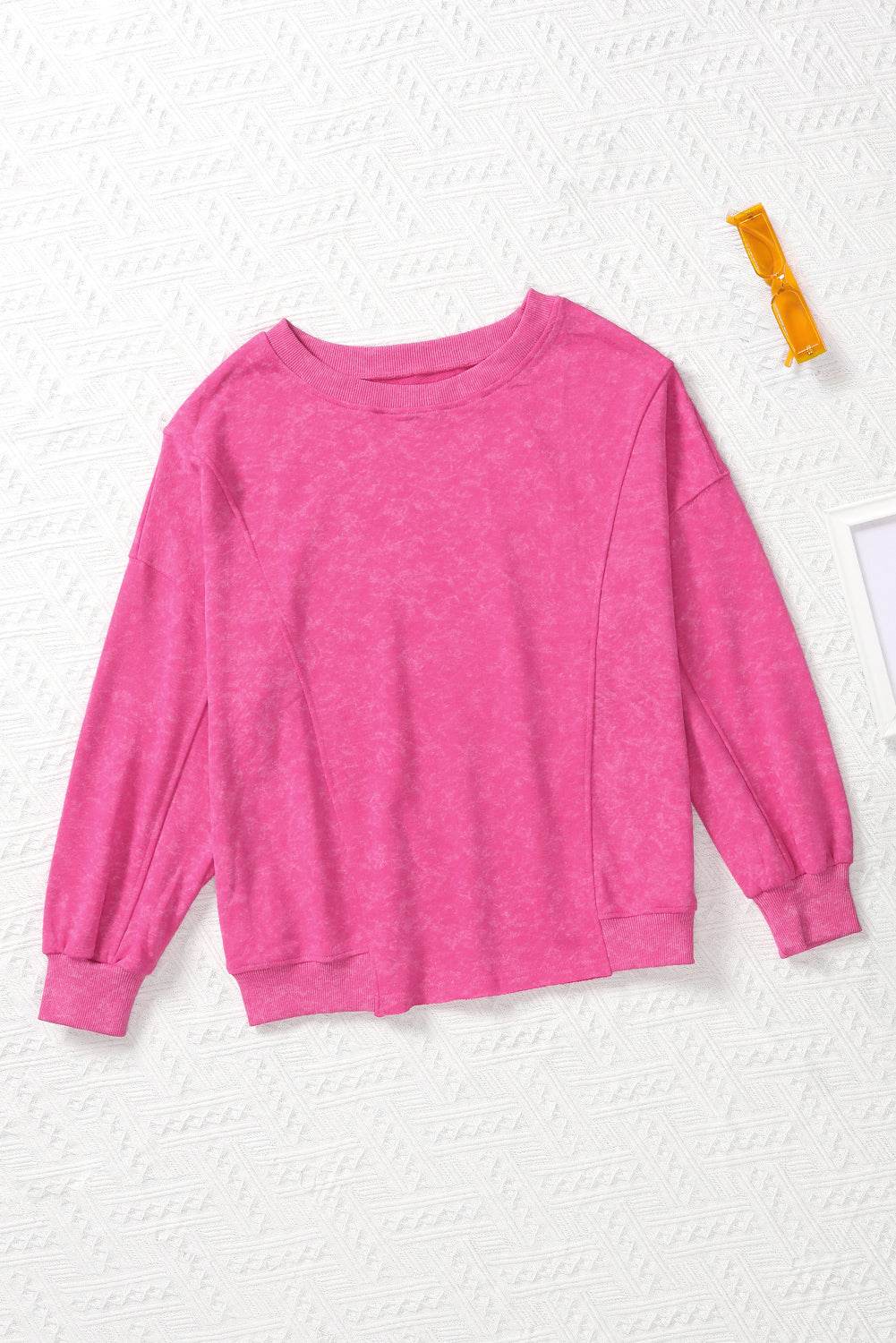 Round Neck Long Sleeve Sweatshirt - Amexza