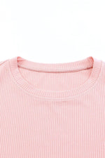 Ruffled Round Neck Cap Sleeve Blouse - Amexza