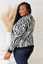 Heimish Full Size Zebra Print Sweater for a perfect OOTD – dress to impress outfits from Amexza