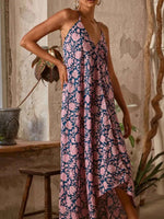Printed Halter Neck Maxi Cami Dress