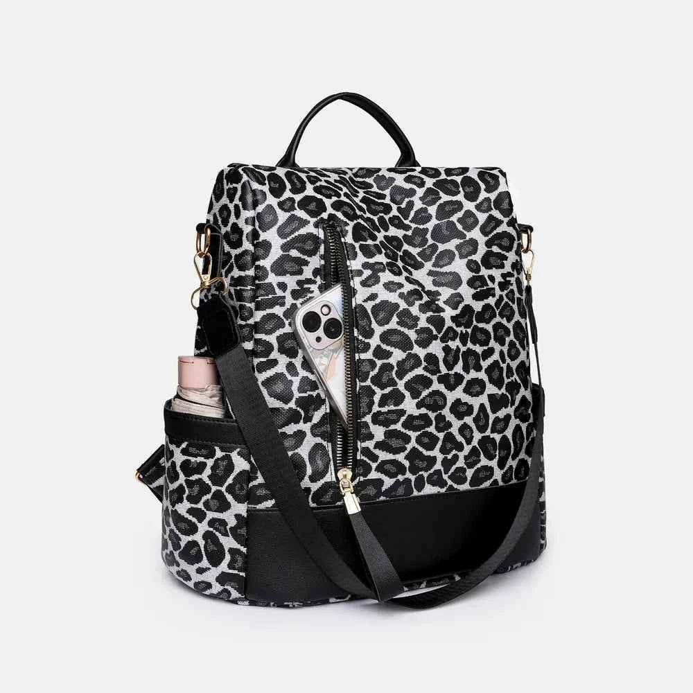 Leopard PU Leather Backpack Bag for a perfect OOTD – dress to impress outfits from Amexza
