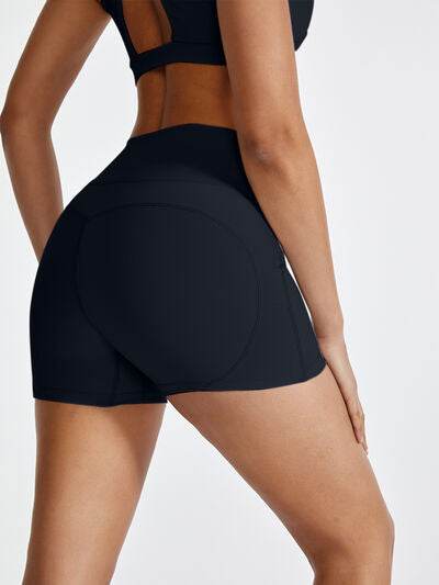 High Waist Active Shorts - Amexza