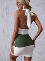 Color Block Halter Neck Knit Dress for a perfect OOTD – dress to impress outfits from Amexza