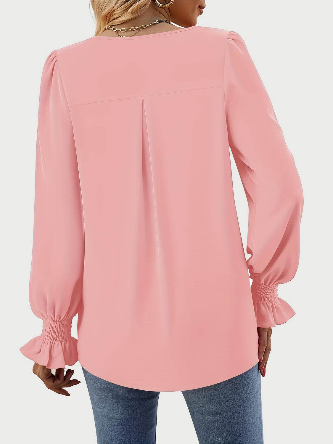 V-Neck Flounce Sleeve Top for a perfect OOTD – dress to impress outfits from Amexza