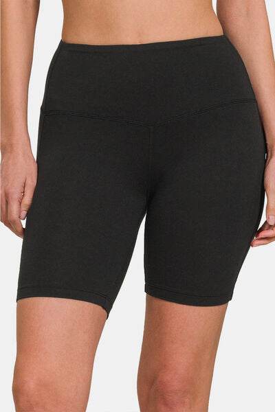 Zenana High Waist Active Shorts Black for a perfect OOTD – dress to impress outfits from Amexza