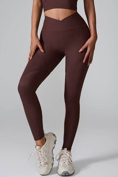 High Waist Active Leggings Brown for a perfect OOTD – dress to impress outfits from Amexza