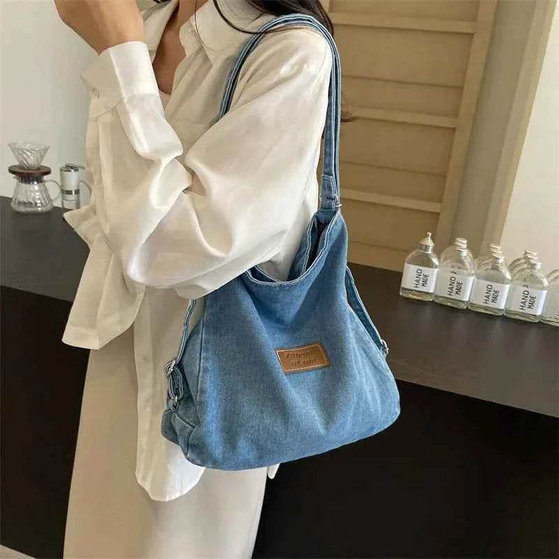 Adjustable Strap Denim Shoulder Bag for a perfect OOTD – dress to impress outfits from Amexza