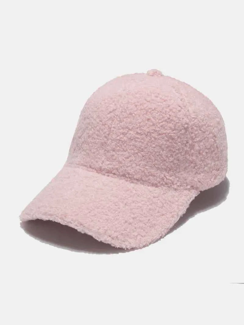 Sherpa Solid Color Baseball Cap Pink One Size for a perfect OOTD – dress to impress outfits from Amexza