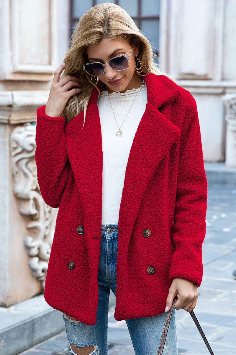 Ivy Lane Full Size Lapel Collar Sherpa Coat for a perfect OOTD – dress to impress outfits from Amexza