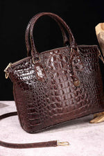 PU Leather Handbag Chocolate One Size for a perfect OOTD – dress to impress outfits from Amexza