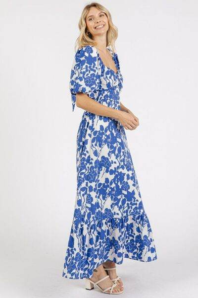 Mittoshop Cutout Back Floral Sweetheart Neck Puff Sleeve Dress for a perfect OOTD – dress to impress outfits from Amexza