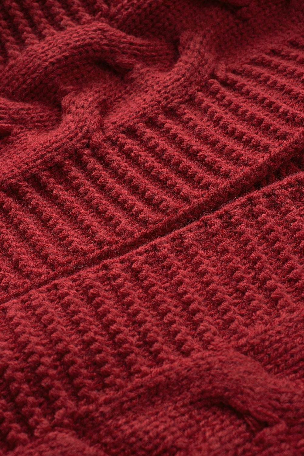 Cable-Knit Open Front Cardigan - Amexza