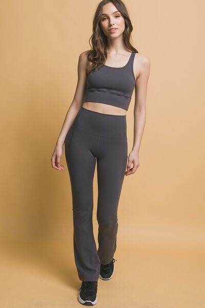 Love Tree High Waist Flare Leggings with Side Pockets for a perfect OOTD – dress to impress outfits from Amexza