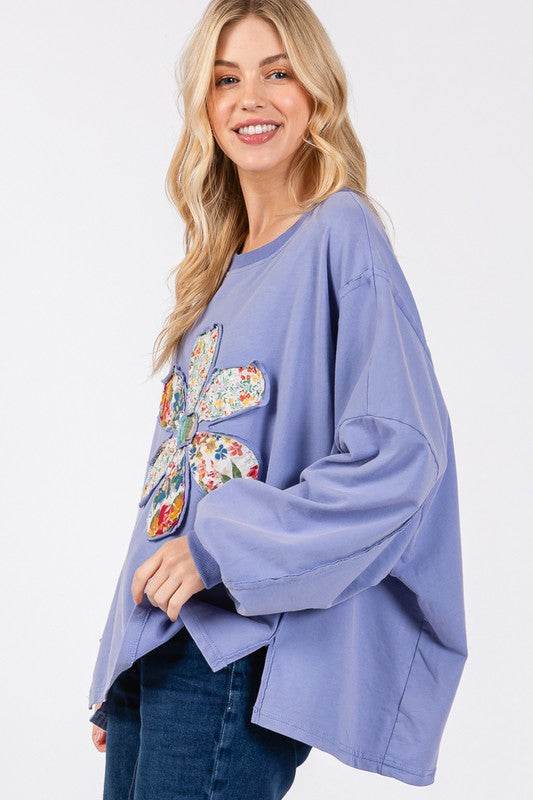 SAGE + FIG Flower Patch Dropped Shoulder Oversize Top for a perfect OOTD – dress to impress outfits from Amexza