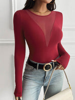 Devine Round Neck Long Sleeve T-Shirt - Amexza