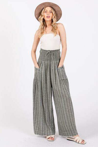 SAGE + FIG Cotton Gauze Wash Stripe Pants Black for a perfect OOTD – dress to impress outfits from Amexza