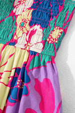 Floral Print Shirred Spaghetti Strap Loose Maxi Dress for a perfect OOTD – dress to impress outfits from Amexza