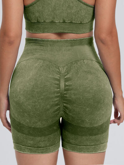 Washed High Waist Active Shorts for a perfect OOTD – dress to impress outfits from Amexza