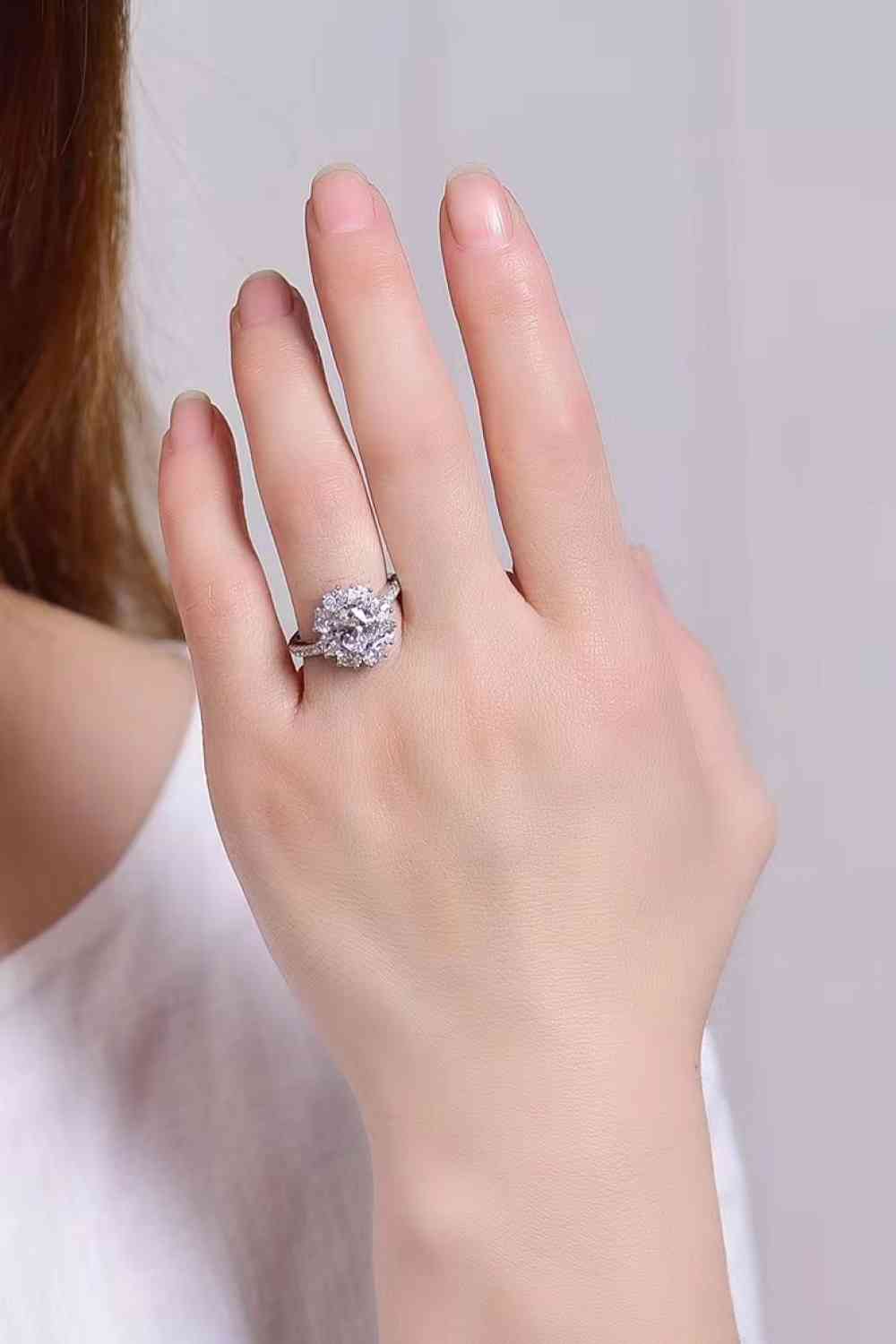 2 Carat Moissanite Floral 925 Sterling Silver Ring for a perfect OOTD – dress to impress outfits from Amexza