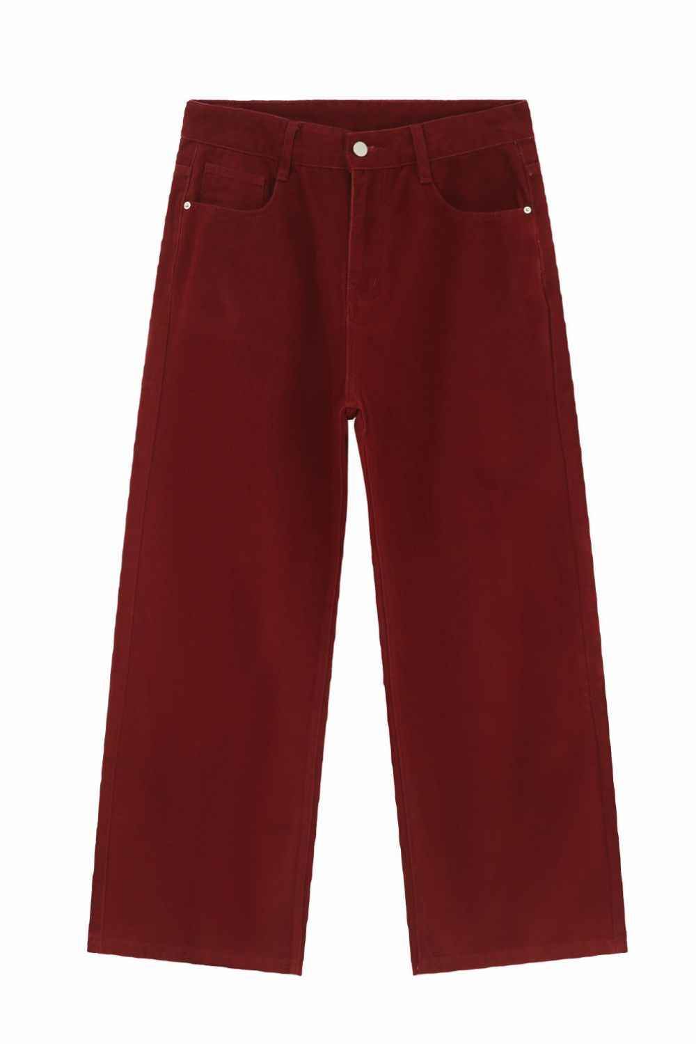 Men's Mid-Rise Straight-Leg Jeans Burgundy for a perfect OOTD – dress to impress outfits from Amexza