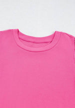 Pearl Detail Round Neck Puff Sleeve Blouse - Amexza