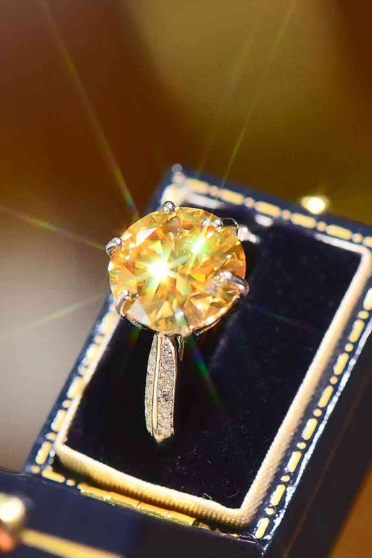 Living Your Life 3 Carat Moissanite 6-Prong Ring Yellow for a perfect OOTD – dress to impress outfits from Amexza