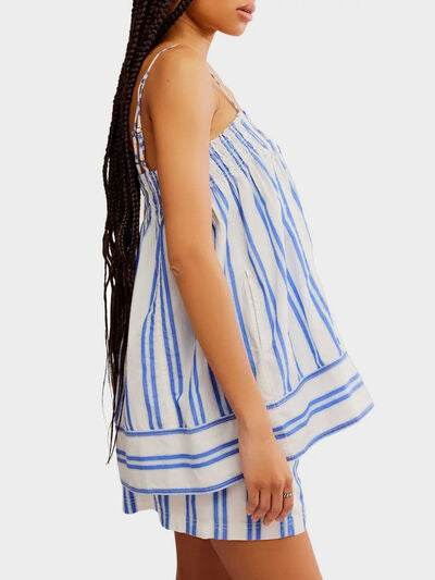 Smocked Square Neck Cami and Shorts Set for a perfect OOTD – dress to impress outfits from Amexza