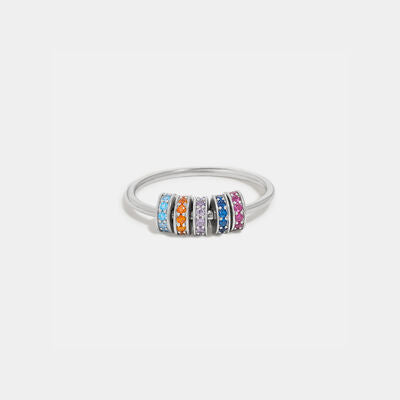 Inlaid Zircon 925 Sterling Silver Ring Silver Multicolor for a perfect OOTD – dress to impress outfits from Amexza