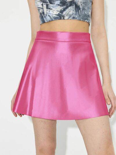 Ruched Mini Skirt with Zipper Fuchsia Pink for a perfect OOTD – dress to impress outfits from Amexza