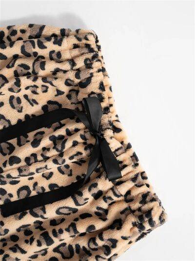 Leopard Wide Leg Plush Pants for a perfect OOTD – dress to impress outfits from Amexza