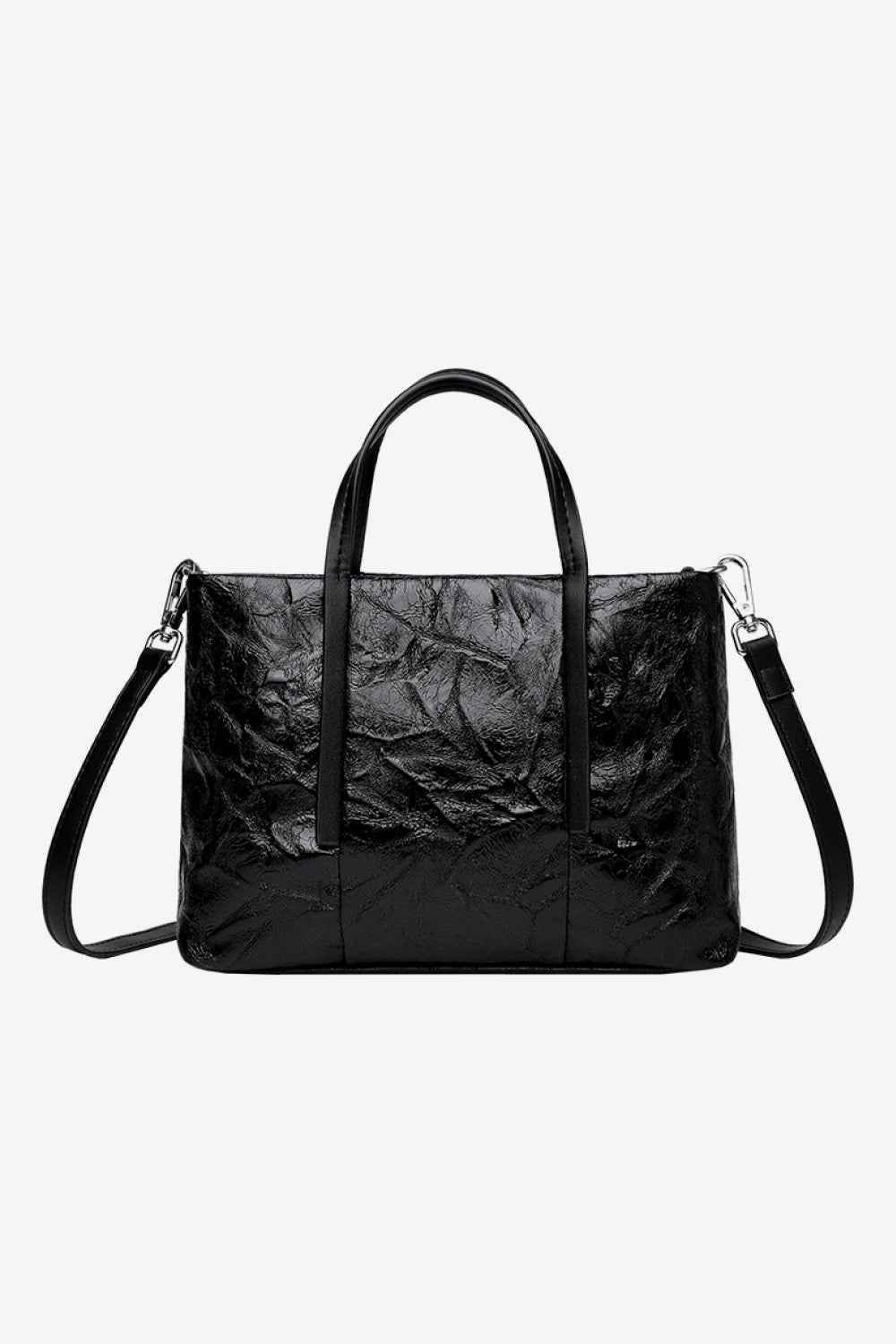 PU Leather Handbag Black One Size for a perfect OOTD – dress to impress outfits from Amexza