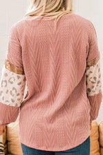 Sequin Leopard Round Neck Long Sleeve Sweater for a perfect OOTD – dress to impress outfits from Amexza