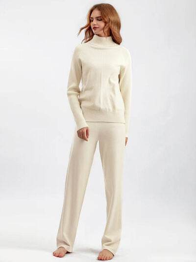 Basic Bae Turtleneck Raglan Sleeve Top and Pants Sweater Set for a perfect OOTD – dress to impress outfits from Amexza