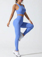 Round Neck Tank and High Waist Leggings Active Set for a perfect OOTD – dress to impress outfits from Amexza