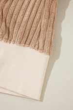 Slit Color Block Long Sleeve Sweatshirt for a perfect OOTD – dress to impress outfits from Amexza