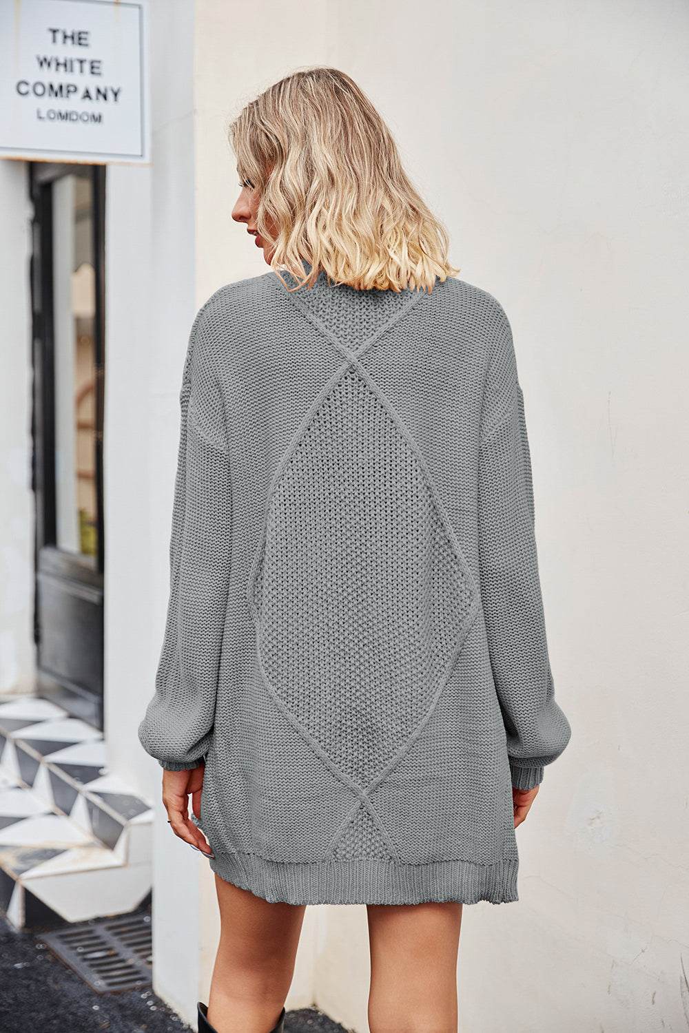 Open Front Cardigan with Pockets - Amexza