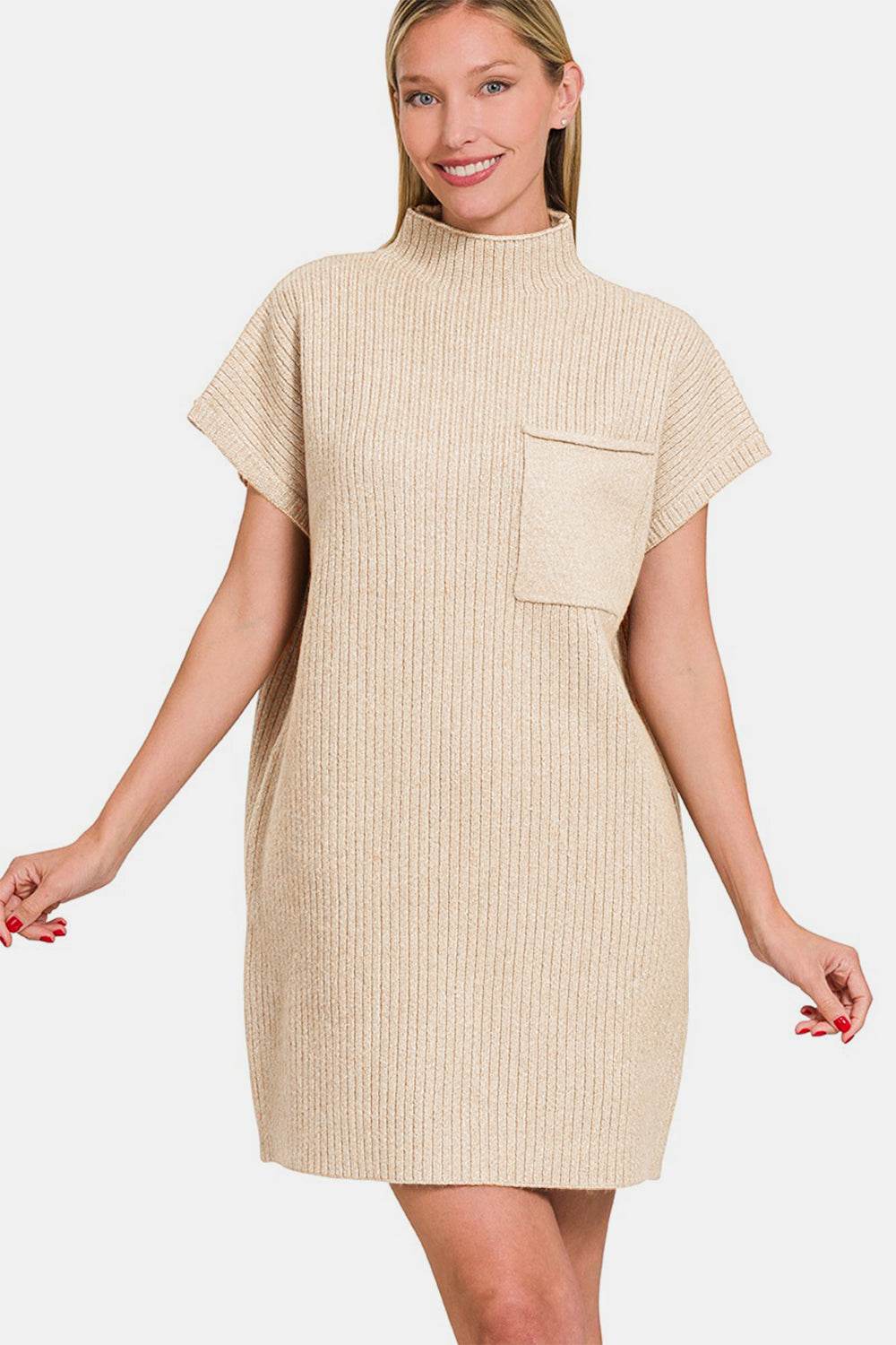 Zenana Short Sleeve Sweater Mini Dress for a perfect OOTD – dress to impress outfits from Amexza