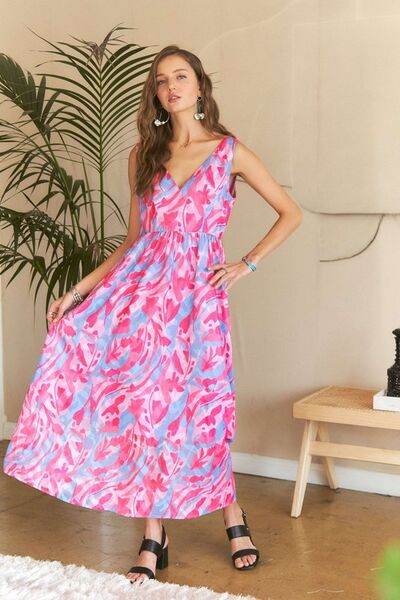 ADORA Abstract Floral V-Neck Maxi Dress for a perfect OOTD – dress to impress outfits from Amexza