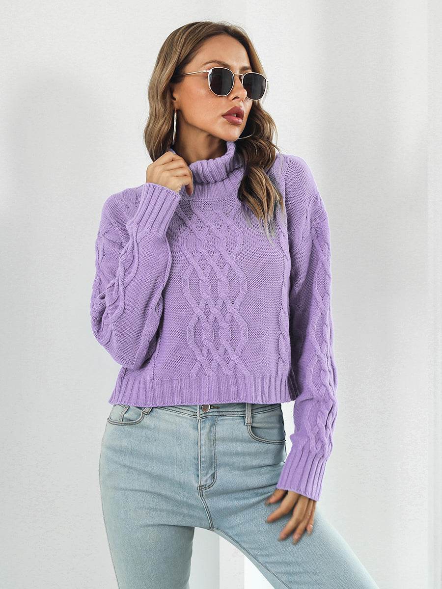 Turtleneck Dropped Shoulder Sweater for a perfect OOTD – dress to impress outfits from Amexza