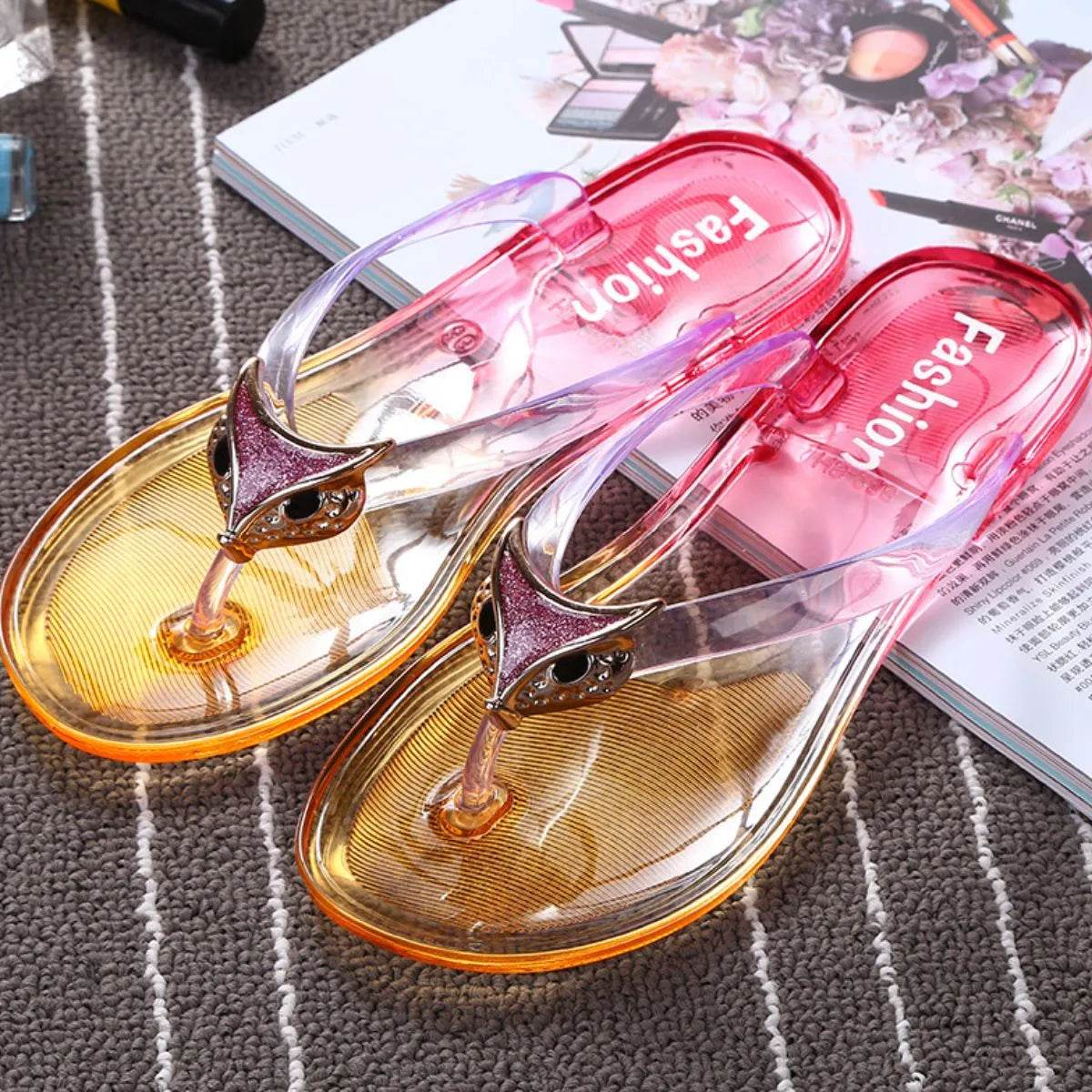 Toe Post Flats Slippers Gold for a perfect OOTD – dress to impress outfits from Amexza