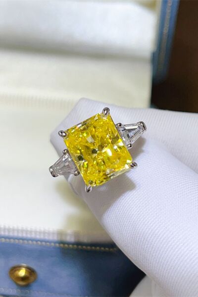 5 Carat Moissanite 925 Sterling Silver Ring Canary Yellow for a perfect OOTD – dress to impress outfits from Amexza