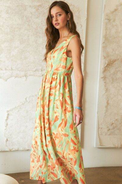 ADORA Abstract Floral V-Neck Maxi Dress for a perfect OOTD – dress to impress outfits from Amexza