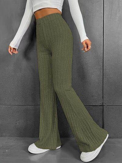 Ribbed High Waist Bootcut Pants for a perfect OOTD – dress to impress outfits from Amexza