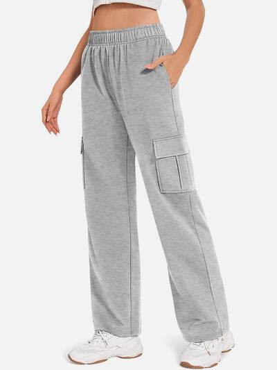 Pocketed High Waist Pants Gray for a perfect OOTD – dress to impress outfits from Amexza