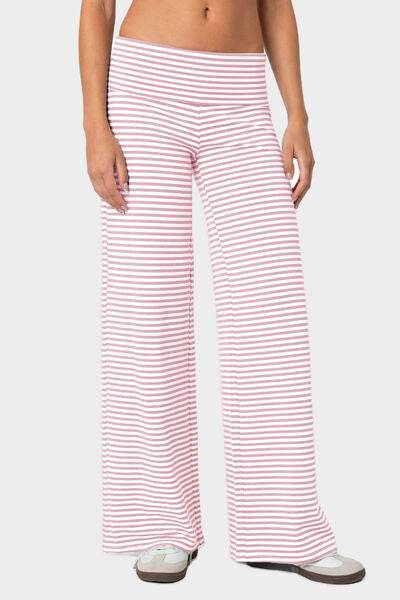 Striped Wide Leg Pants Blush Pink for a perfect OOTD – dress to impress outfits from Amexza