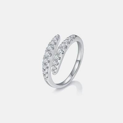 925 Sterling Silver Moissanite Bypass Ring Silver for a perfect OOTD – dress to impress outfits from Amexza