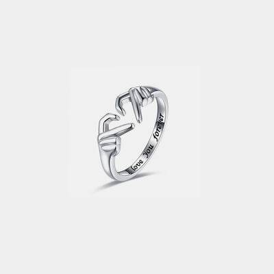 Hand Heart Shape 925 Sterling Silver Open Ring Silver 7 for a perfect OOTD – dress to impress outfits from Amexza