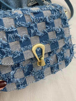 Checkered Raw Hem Adjustable Strap Crossbody Bag for a perfect OOTD – dress to impress outfits from Amexza